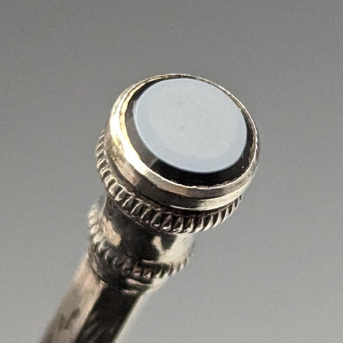 British Antique Silver Plate Mechanical Pencil Glass Decoration Telescopic 43-59mm
